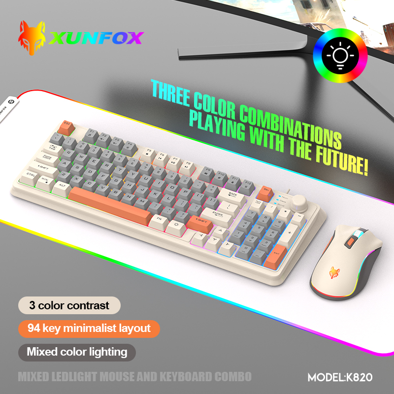 Gaming Keyboard Mouse Wireless - K820 USB Wired Game Keyboard Mouse