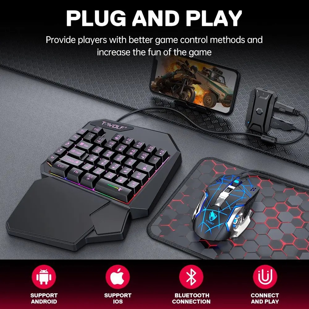 5 in 1 RGB Gaming Keyboard Mou - огляд і ціна Gaming Keyboard 1 Hand