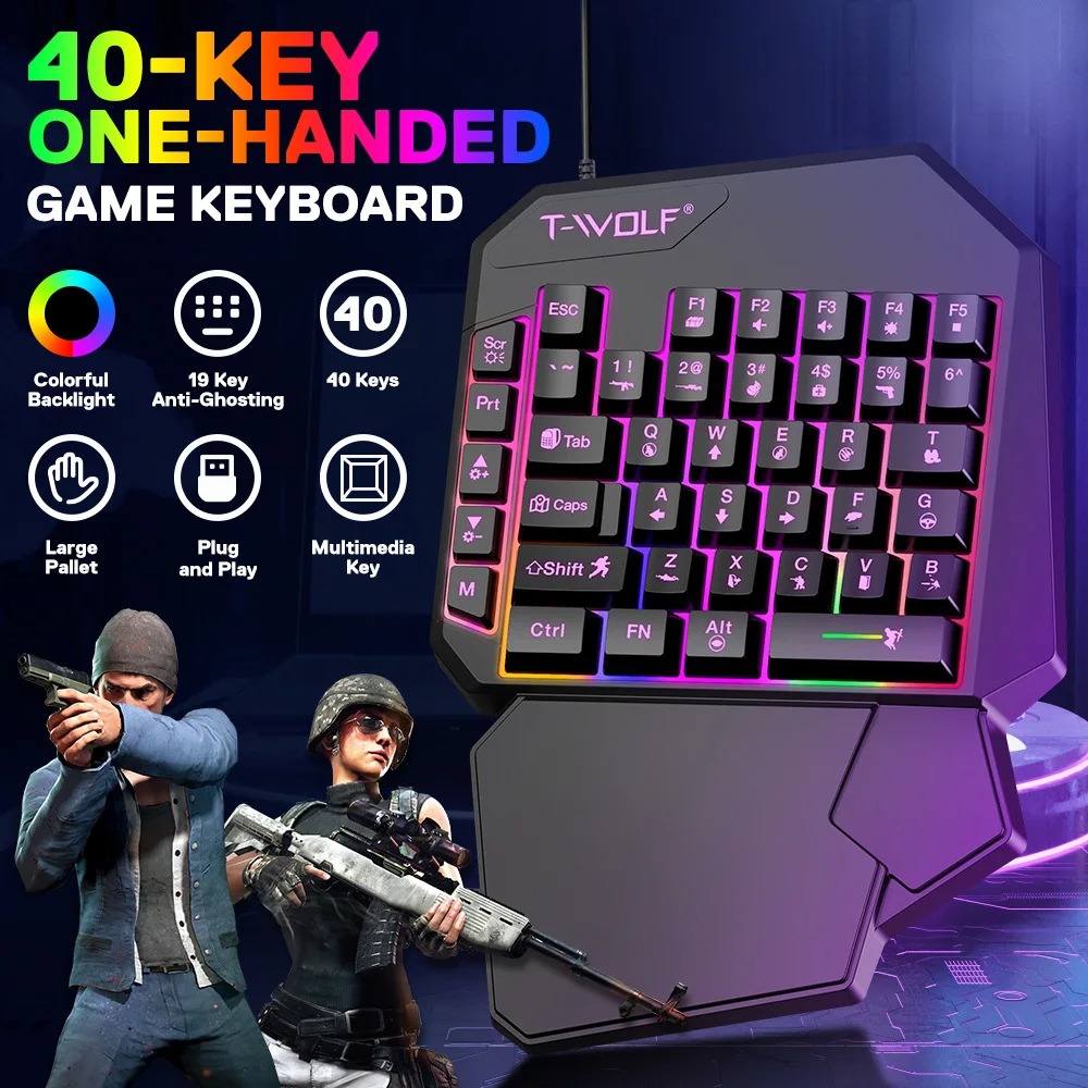 5 in 1 RGB Gaming Keyboard Mou - огляд і ціна Gaming Keyboard 1 Hand