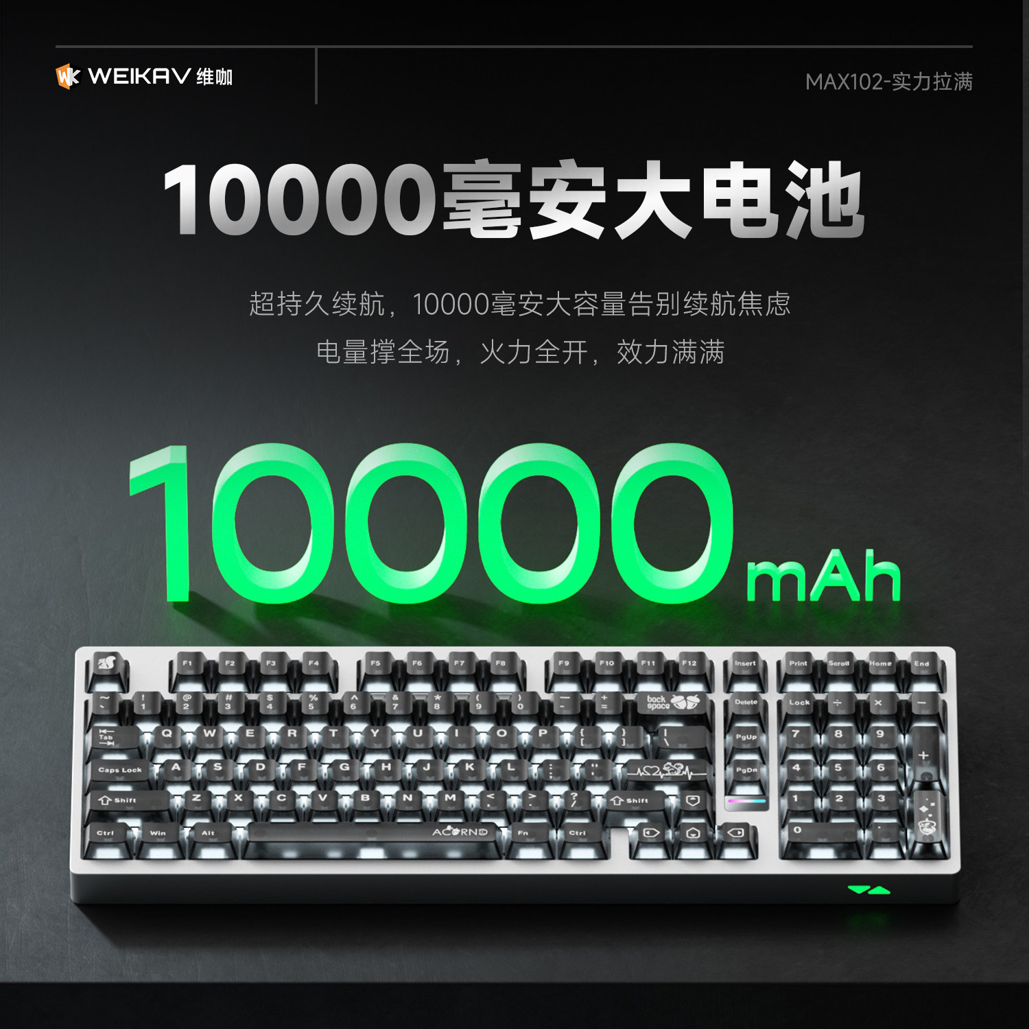 Weika Max102 Aluminum Case Wir - огляд і ціна Gaming Keyboard Ergo