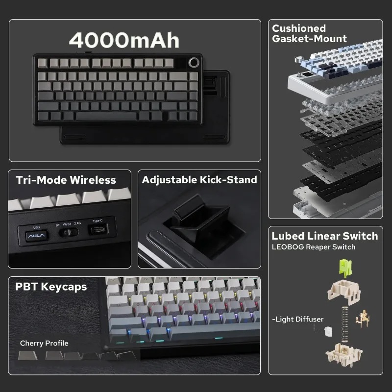 AULA F75 Max Mechanical Keyboa - огляд і ціна Gaming Keyboard Ergo