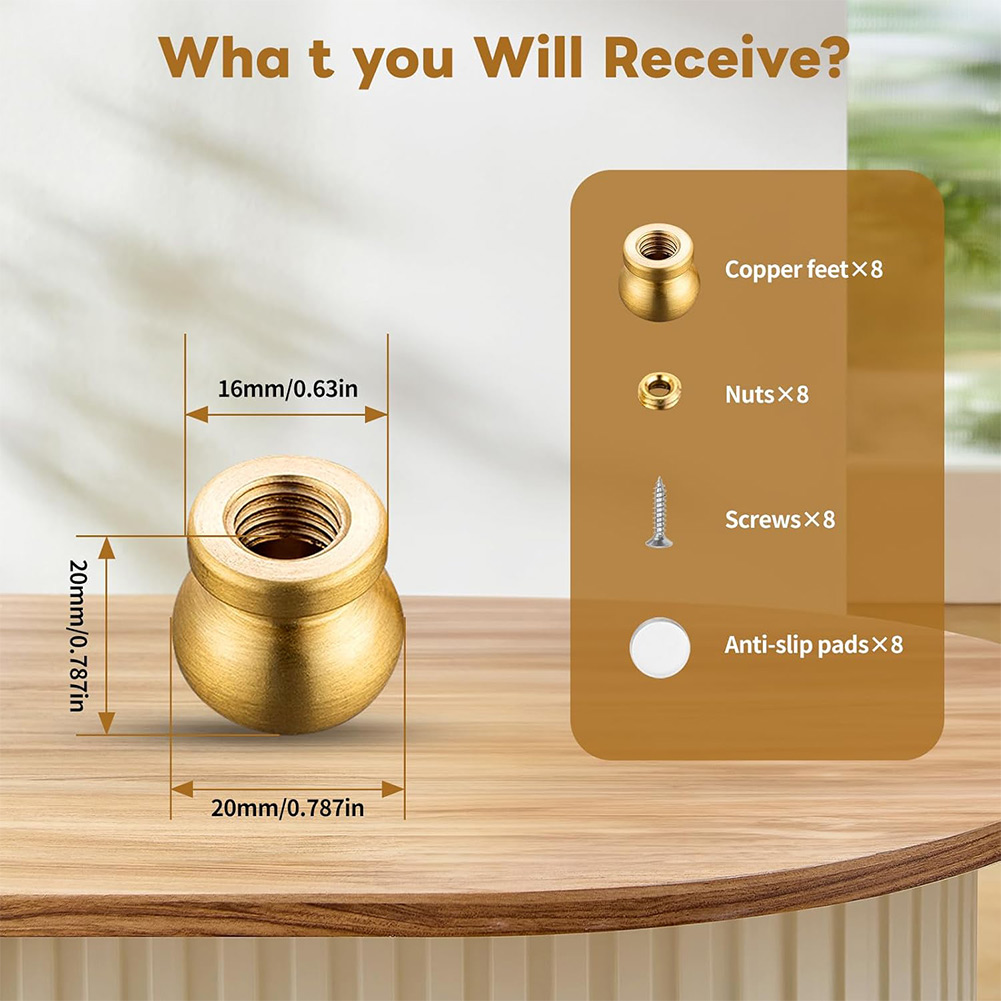 4Pcs Brass Cutting Board Feet  - огляд і ціна Stabilizer Screw In