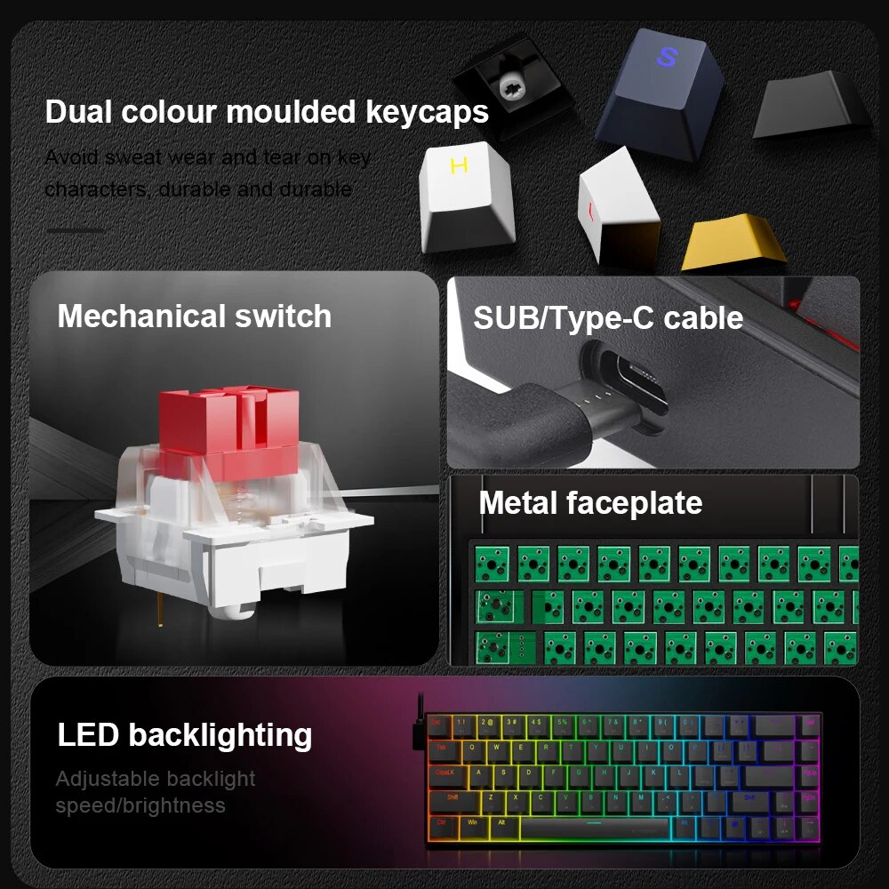 E-YOOSO Z686 RGB USB 60% Mini  - огляд і ціна Gaming Keyboard E Yooso