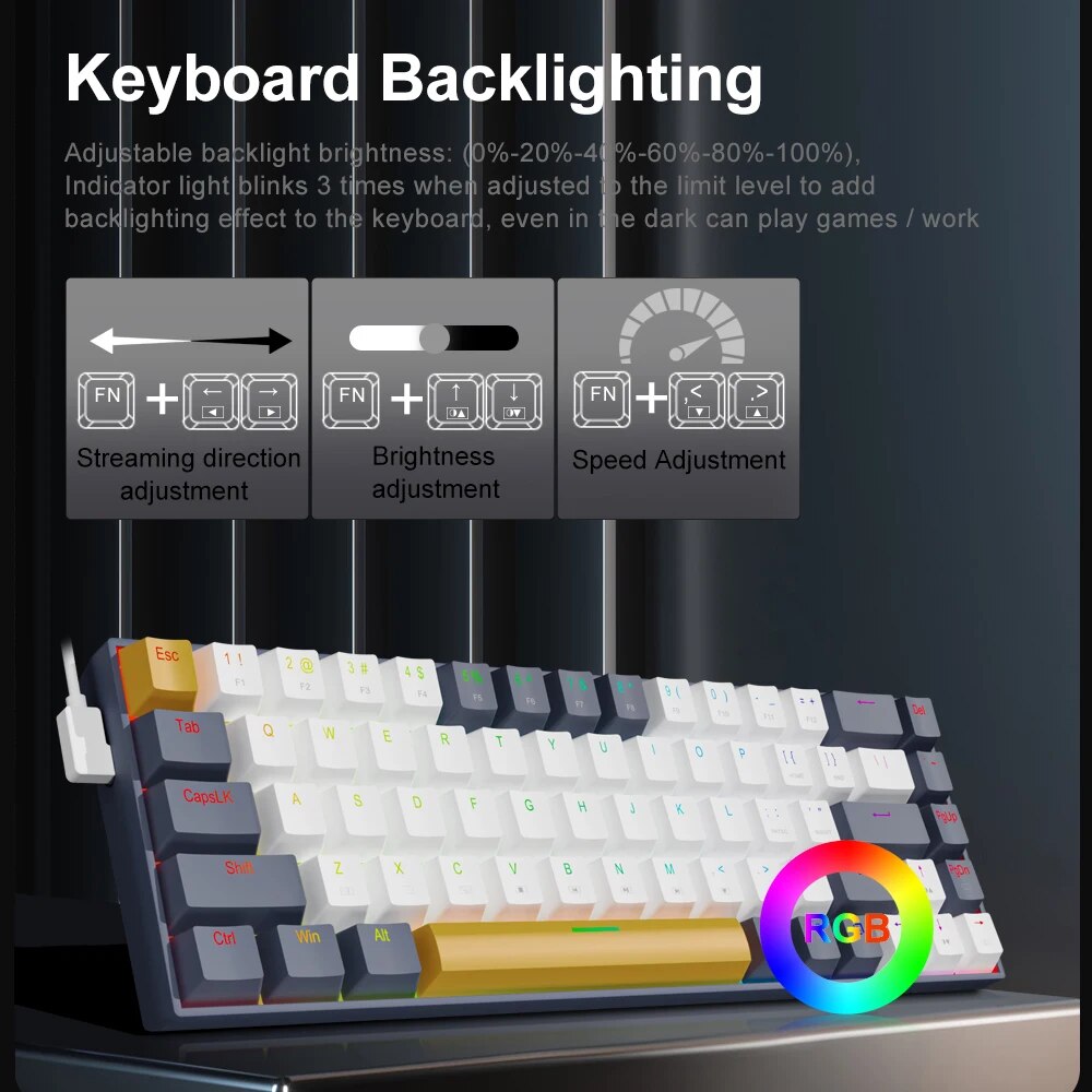 E-YOOSO Z686 RGB USB 60% Mini  - огляд і ціна Gaming Keyboard E Yooso